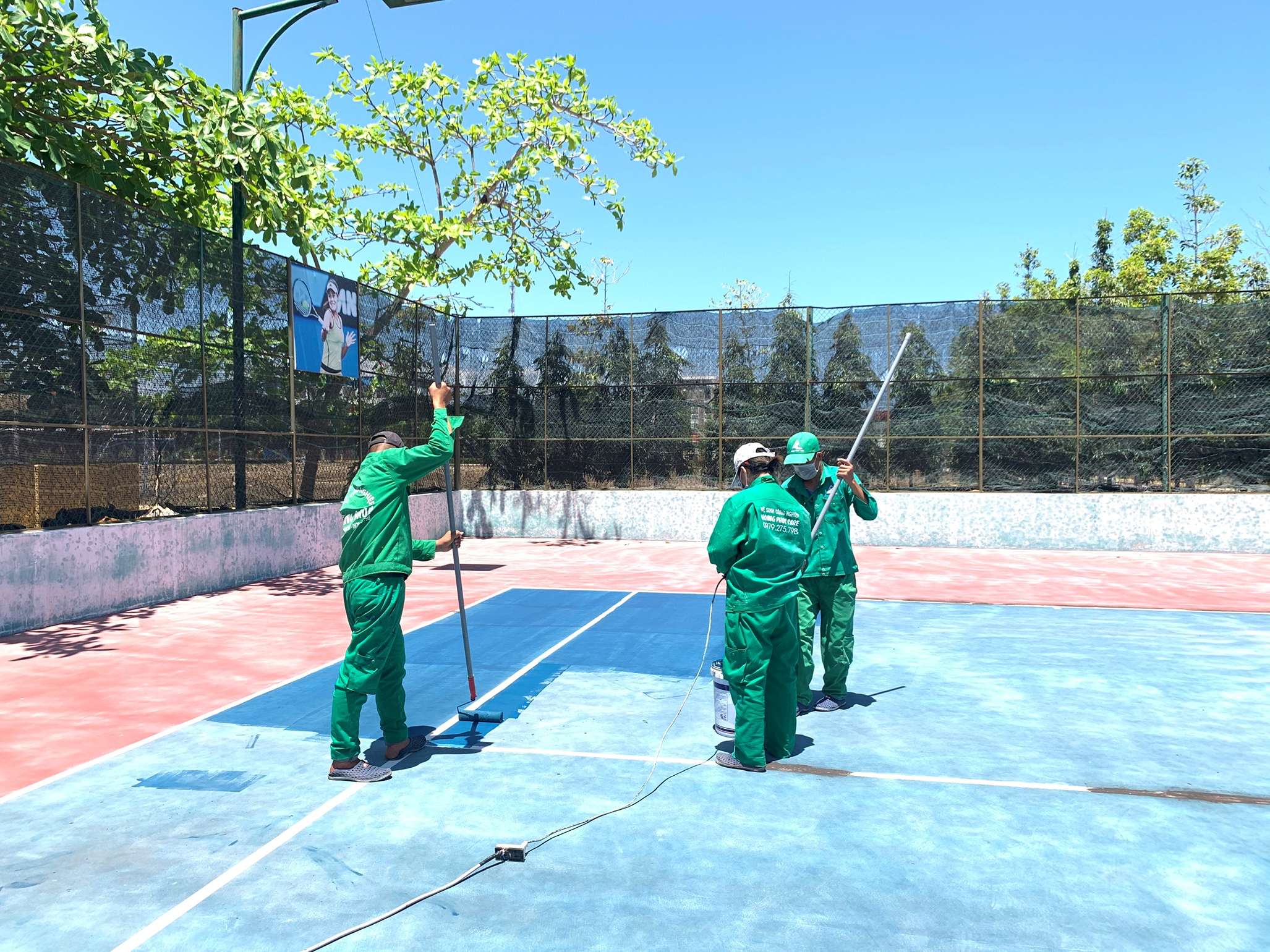 Sơn sân Tennis sân thể thao chuyên nghiệp tại Hưng Yên